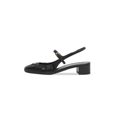 PRADA RUCHED TOE MARY JANE LEATHER PUMPS 